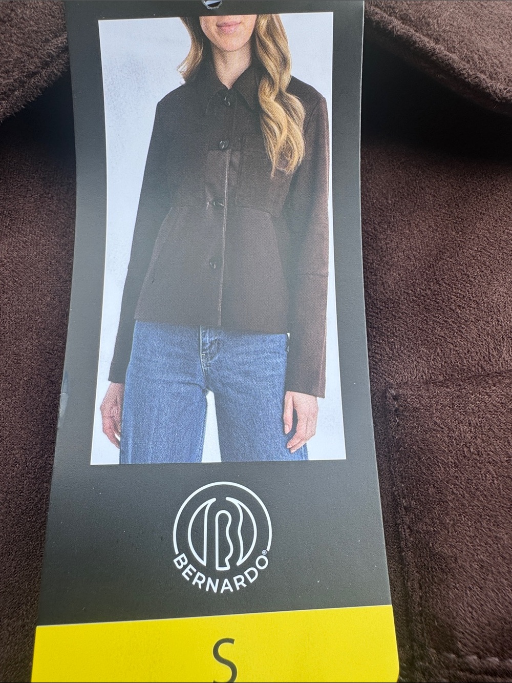 Bernardo Women's Dark Brown Teddy Button-Front Jacket